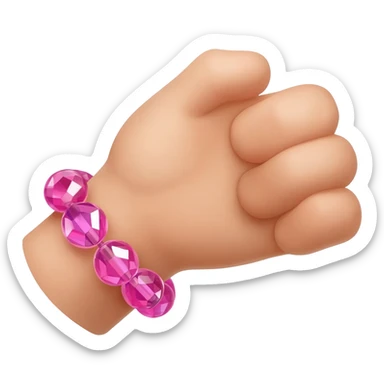 Hand with jelly bean crystal bracelet sticker