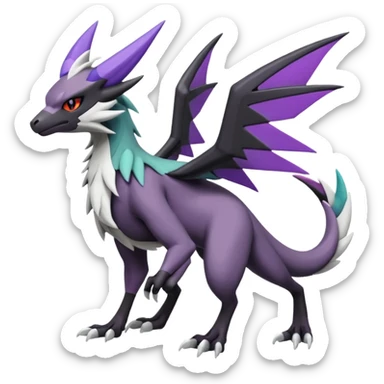 Noivern-Mightyena-Silvally-Fakémon-hybrid-creature (full body)  sticker