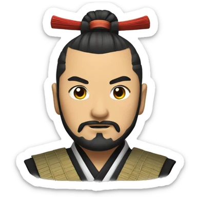 japanese topknot samurai sticker