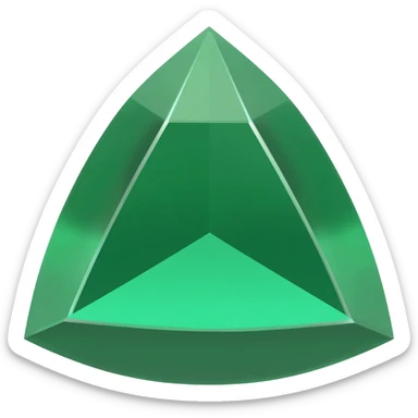 emerald green trigonal bipyramidal gemstone sticker