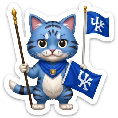 Kentucky Wildcat with flag sticker