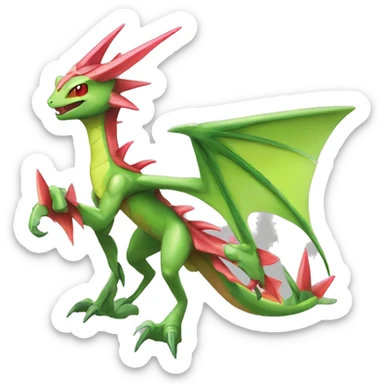 Full body sharp edgy shiny punk colorful Fairy-Flygon-Scyther-grovyle sticker