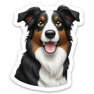a border collie with asymetric white spot on his head sticker