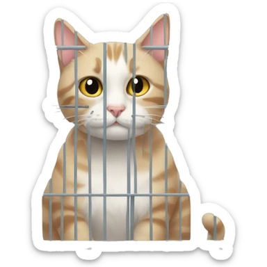 Cat in the cage sticker