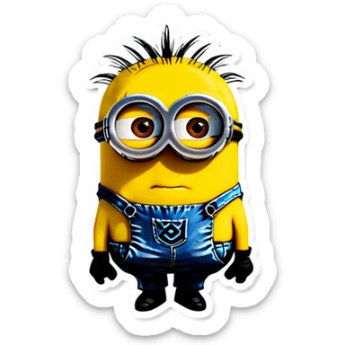 emo minion  sticker