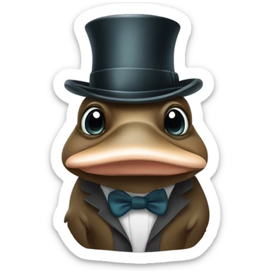 Platypus wearing a monocle ￼ sticker