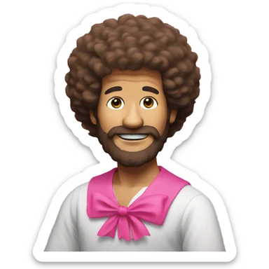 Bob Ross in a bright pink tutu  sticker
