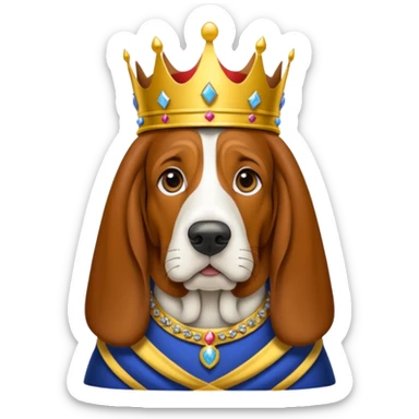 Basset Hound dressed as a king sticker
