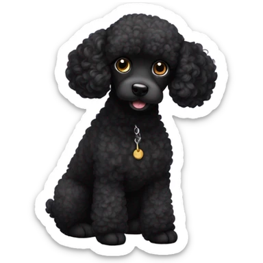 Black Mini pudle sticker