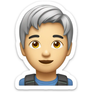 asian teen software engineer in a tech startup sticker