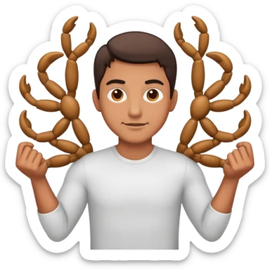 man with multiple arms, like a Hindu deity sticker