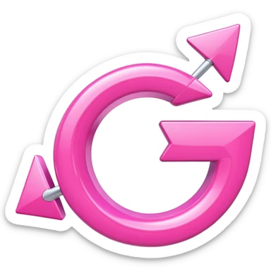 Pink curved arrow sticker