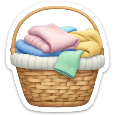 Cozy basket with laundry in pastel colors sticker
