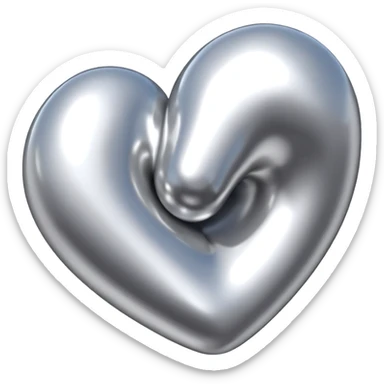 abstract parted forms, liquid silver chrome, sensual tension, erotic minimalism sticker