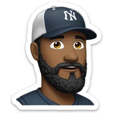 bold 32 y.o. man with dark beard and baseball obey cap sticker