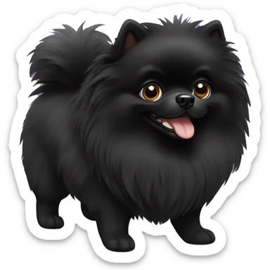 Solid black pomeranian sticker
