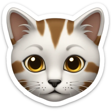 Tête de Chat avec pelage marron et noir sticker