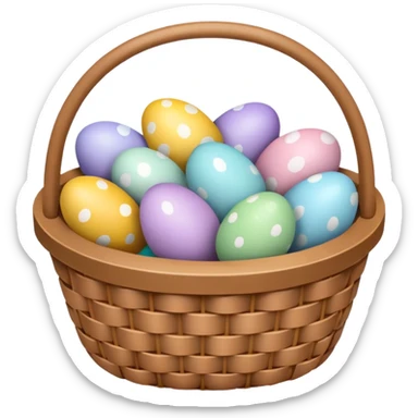 basket full of easter eggs sticker