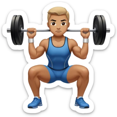 olympic athlete weighted squats sticker
