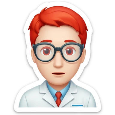 The character dorulabs is a red fish scientist sticker