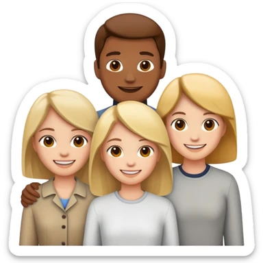 five people team standing together sticker