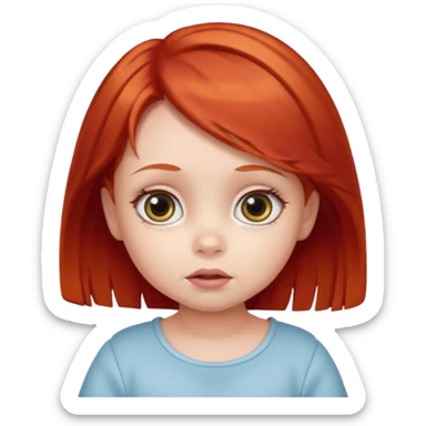 red hair baby girl big yes sticker