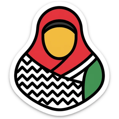 stylized minimal icon of a keffiyeh pattern representing Palestine sticker