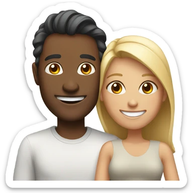 happy couple smiling together sticker