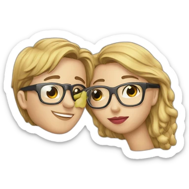 Kissing couples Glasses sticker