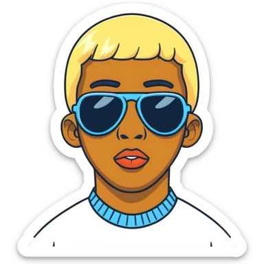 Tyler the Creator IGOR with blonde wig and sunglasses sticker