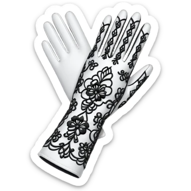 Black lace glove sticker