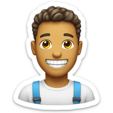 smiling with braces sticker