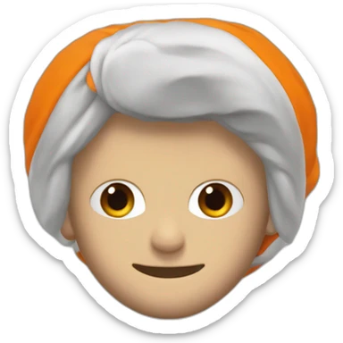 Emmanuel Macron avec un bandeau de ninja orange sticker