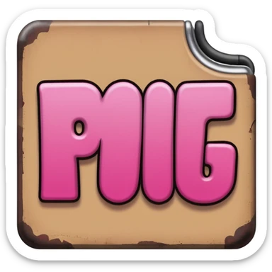 Half brown half pink writing word saying pegging sticker