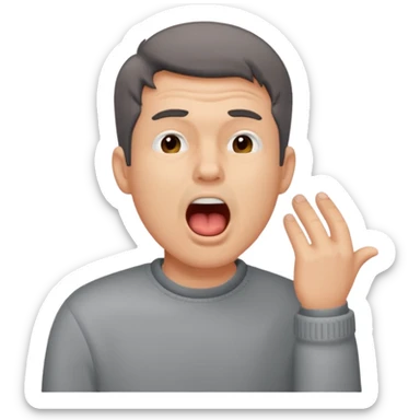 yawning  man in sweater sticker