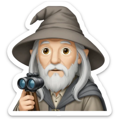 gandalf wizard watching in the binocular sticker