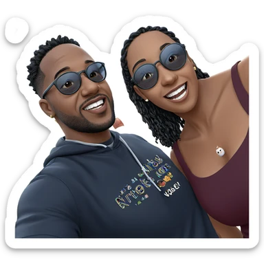 girl smiling with boys outdoors sticker