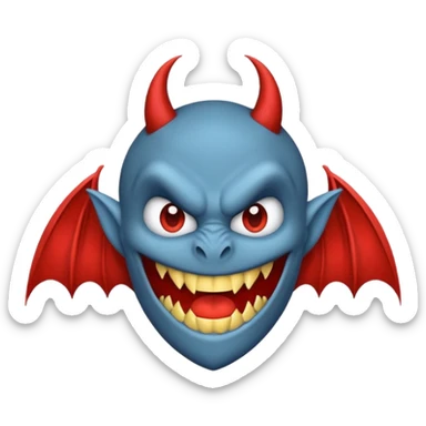 O inima mov,cu trecere spre albastru deschis si coada de drac! sticker