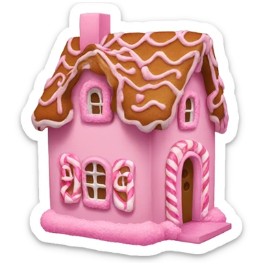 A pink gingerbread house sticker
