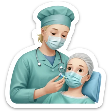 A victorian surgeon using chloroform as an anaesthetic on a patient during an operation sticker