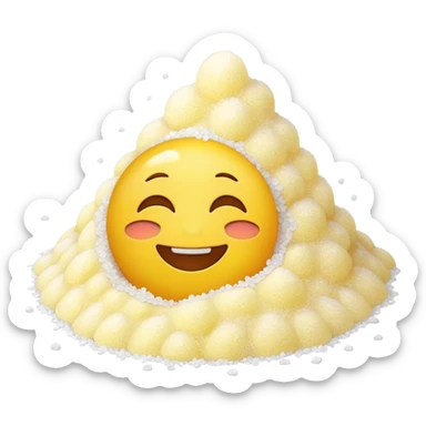Happy emoji with a pile of salt sticker