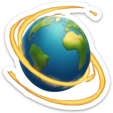 earth spinning sticker