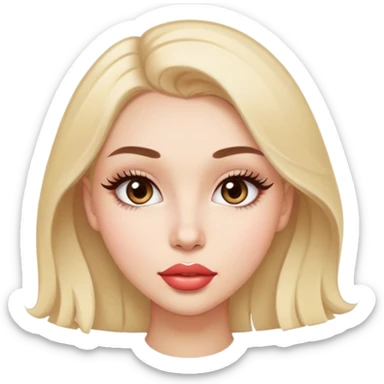 Very pretty girl with a slim face big lips and long eye lashes sticker