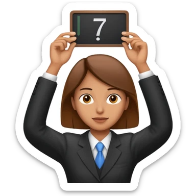 a jury member raising a score card above their head, simple, no text on card sticker