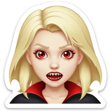teenage vampire girl with blonde hair and white skin sticker