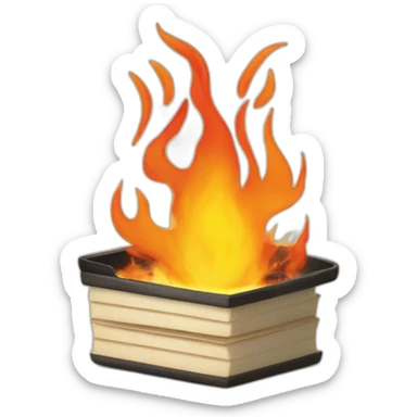 a cookbook on fire sticker
