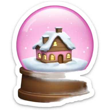 Snowglobe pink Christmas  sticker