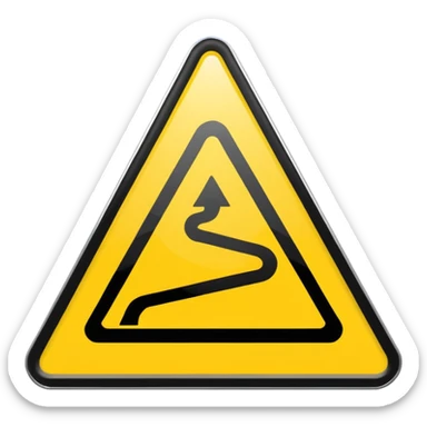 slippery road sign sticker