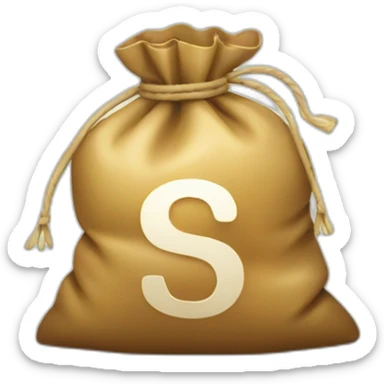 a bag of money with a ruble symbol sticker