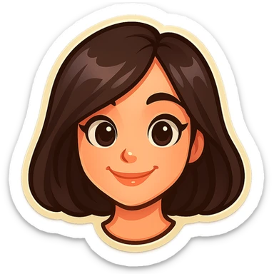 Create a cartoon style girl in the classic Telegram sticker style with bright colors and a cute face, resembling Samsung Sam. She has pale skin, only the head without neck, no outlines on the edges, and a white background. Suitable for a Telegram bot profile. sticker